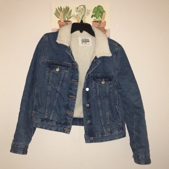 zara sherpa denim jacket